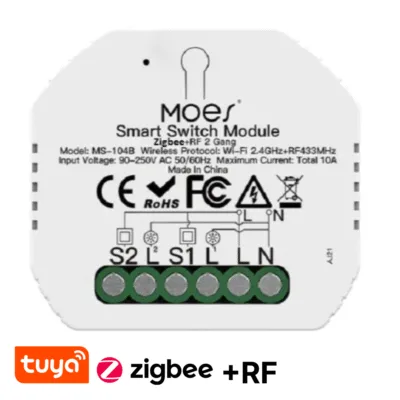 رله دو کانال پشت کلیدی Zigbee+RF
