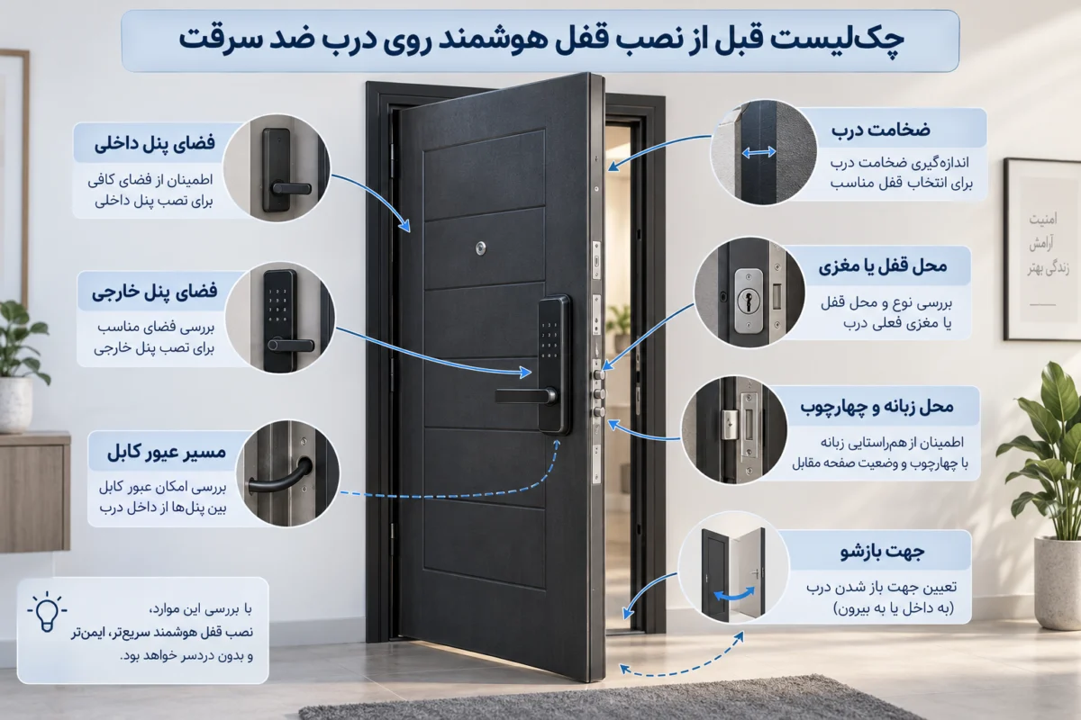 آموزش نصب دستگیره هوشمند