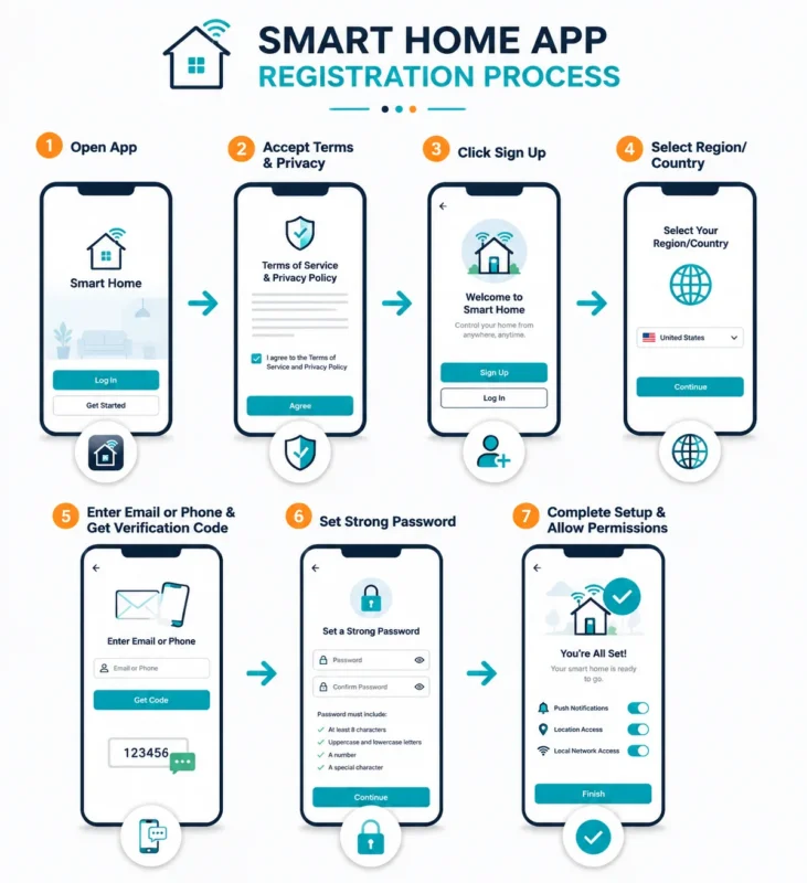 آموزش ثبت‌نام در Smart Life یا Tuya Smart